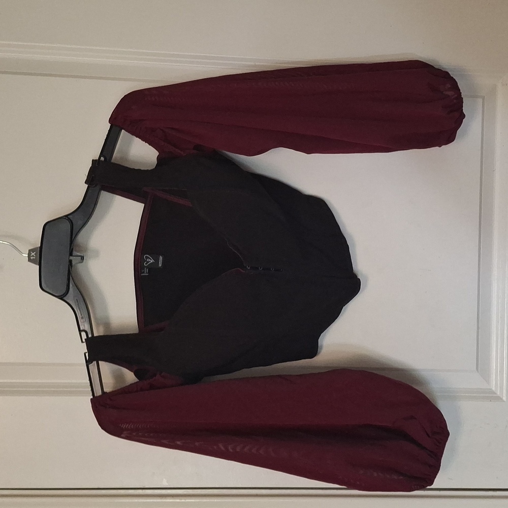 Windsor black maroon off the shoulder crop top